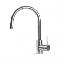 Prima+ Tiber Pull Out Single Lever Kitchen Sink Mixer Tap - Stainless Steel