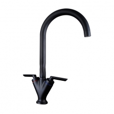 Prima V Shape Dual Lever Kitchen Sink Mixer Tap - Black