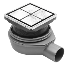 ProWarm Square Drain Horizontal Wet Room Shower Waste (inc Tileable Cover)