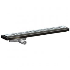 Purus Living Linear Low Wet Floor Drain 600mm Wide Stainless Steel Twist Grate