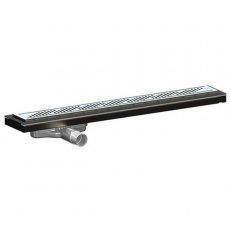 Purus Living Linear Low Wet Floor Drain 800mm Wide Stainless Steel Twist Grate