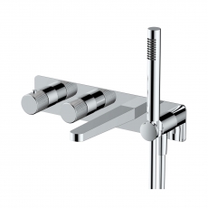 RAK Amalfi Thermostatic Concealed Dual Outlet Shower Valve with Handset and Bath Spout - Chrome