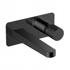 RAK Amalfi Wall Mounted Basin Mixer Tap with Back Plate - Matt Black