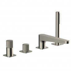 RAK Amalfi 4-Hole Bath Shower Mixer Tap Pillar Mounted - Brushed Nickel