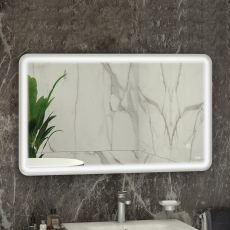 RAK Art Soft LED Illuminated Bathroom Mirror with Demister Pad 600mm H x 1200mm W - Chrome