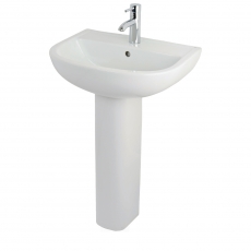 RAK Compact Basin and Full Pedestal 550mm Wide - 1 Tap Hole