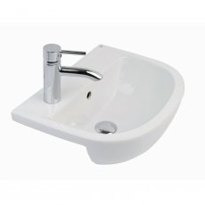 RAK Compact Semi-Recessed Basin 400mm Wide - 1 LH Tap Hole