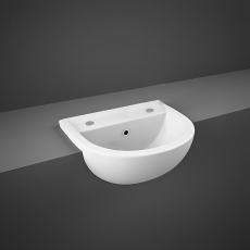 RAK Compact Semi Recessed Basin 450mm Wide - 2 Tap Hole
