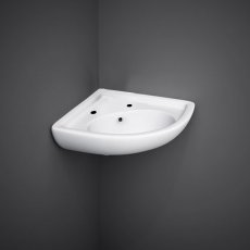 RAK Compact Corner Cloakroom Basin 440mm Wide - 2 Tap Hole