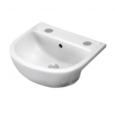 RAK Compact Semi-Recessed Basin 550mm Wide - 2 Tap Hole
