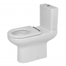 RAK Compact Rimless Special Needs Close Coupled Toilet with Push Button Cistern - Ring Seat