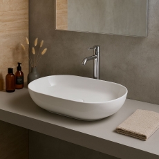 RAK Feeling Oval Countertop Wash Basin 550mm Wide - Alpine White