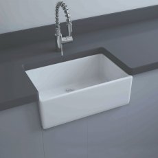 RAK Gourmet 2 Ceramic Belfast Kitchen Sink 1.0 Bowl 595mm L x 475mm W - Alpine White