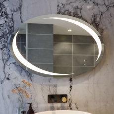 RAK Hades Oval LED Mirror with Switch and Demister Pad 600mm H x 900mm W Illuminated