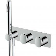 RAK Horizontal Thermostatic Concealed Dual Outlet Shower Valve with Handset - Chrome