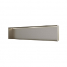 RAK Ingot Rectangular Recessed Niche 300mm H x 1200mm W with LED - Brushed Nickel