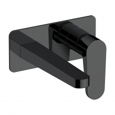 RAK Ischia Wall Mounted Basin Mixer Tap with Back Plate - Matt Black