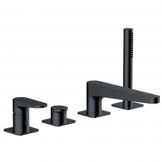 RAK Ischia 4-Hole Bath Shower Mixer Tap Pillar Mounted - Matt Black