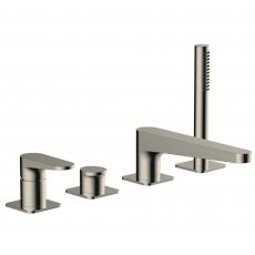 RAK Ischia 4-Hole Bath Shower Mixer Tap Pillar Mounted - Brushed Nickel