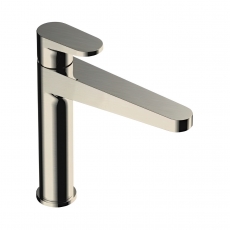 RAK Ischia Medium Height Basin Mixer Tap Without Waste - Brushed Nickel