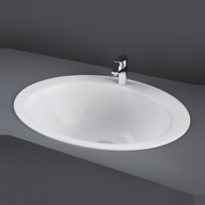 RAK Jessica Inset Countertop Basin 530mm Wide - 1 Tap Hole (No Overflow)