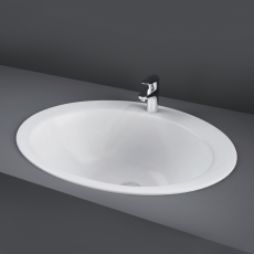 RAK Jessica Inset Countertop Basin 530mm Wide - 1 Tap Hole (inc Overflow)
