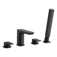 RAK Moon 4-Hole Bath Shower Mixer Tap Pillar Mounted - Black