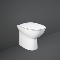RAK Morning Rimless Back To Wall Pan Comfort Height White - Excluding Seat
