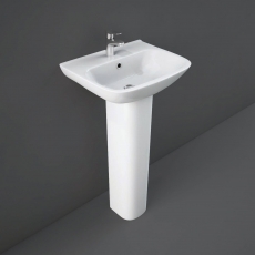 RAK Origin 62 Basin and Full Pedestal 450mm Wide - 1 Tap Hole