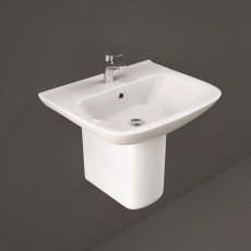 RAK Origin 62 Basin and Semi Pedestal 650mm Wide - 1 Tap Hole