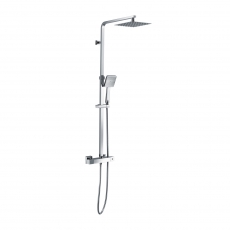 RAK Origin Thermostatic Square Bar Mixer Shower with Shower Kit + Fixed Head - Chrome