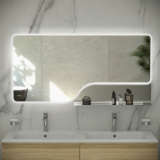 RAK Ornate LED Illuminated Bathroom Mirror with Demister Pad 600mm H x 1200mm W - Chrome