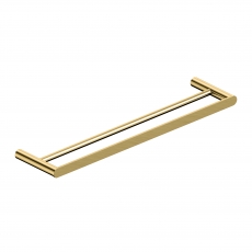 RAK Petit Round Double Towel Bar 470mm Wide - Brush Gold