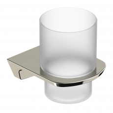 RAK Petit Square Single Tumbler and Holder - Brushed Nickel