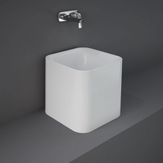 RAK Petit Square Countertop Basin 360mm Wide 0 Tap Hole - Alpine White