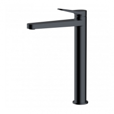 RAK Petit Round Tall Basin Mixer Tap Without Waste - Matt Black