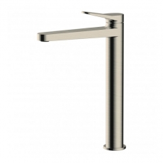 RAK Petit Round Tall Basin Mixer Tap Without Waste - Brushed Nickel