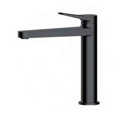 RAK Petit Round Medium Height Basin Mixer Tap - Matt Black