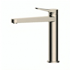 RAK Petit Round Medium Height Basin Mixer Tap - Brushed Nickel