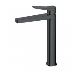 RAK Petit Square Tall Basin Mixer Tap Without Waste - Matt Black