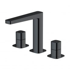 RAK Petit Square 3-Hole Basin Mixer Tap Deck Mounted - Matt Black