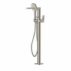 RAK Petit Square Freestanding Bath Shower Mixer Tap - Brushed Nickel