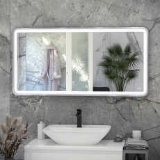 RAK Picture Soft LED Illuminated Bathroom Mirror with Demister Pad 600mm H x 1000mm W - Chrome