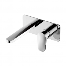 RAK Portofino Wall Mounted Basin Mixer Tap with Back Plate - Chrome
