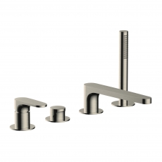 RAK Portofino 4-Hole Bath Shower Mixer Tap Pillar Mounted - Brushed Nickel
