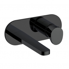 RAK Positano Wall Mounted Basin Mixer Tap with Back Plate - Matt Black