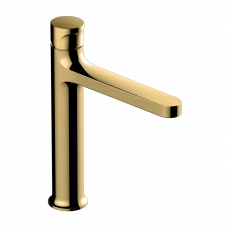 RAK Positano Medium Height Basin Mixer Tap Without Waste - Brushed Gold