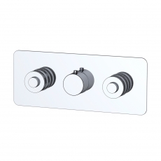 RAK Prima Tech Horizontal Thermostatic 2 Outlet Concealed Shower Valve - Chrome