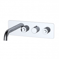 RAK Prima Tech Horizontal Thermostatic 2 Outlet Concealed Shower Valve with Bath Spout - Chrome