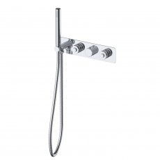 RAK Prima Tech Horizontal Thermostatic 2 Outlet Concealed Shower Valve with Shower Kit - Chrome
